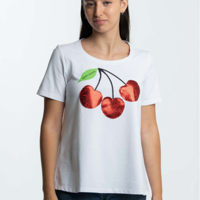 Camiseta Cerezas Lentejuelas
